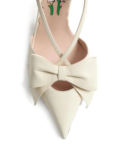 Valentino Garavani 85mm Bowow slingback pumps - Neutrals - zdjęcie produktu nr 2
