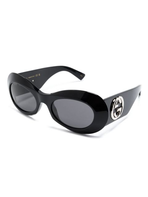 Gucci Eyewear Interlocking G oval-frame sunglasses - Black