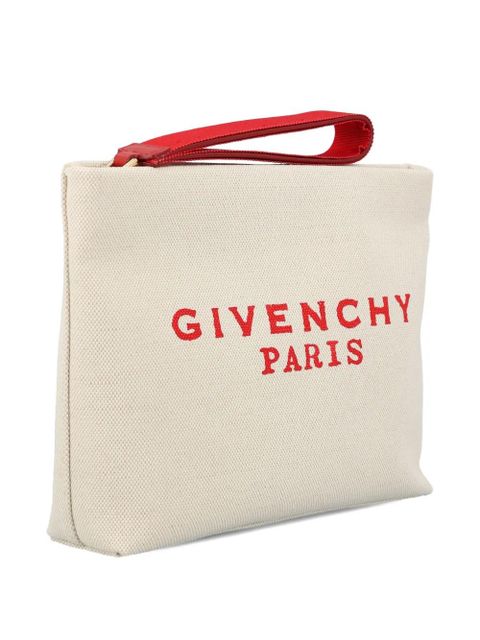 Givenchy logo-print clutch bag - Neutrals