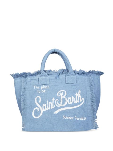 MC2 Saint Barth Vanity frayed-edge tote bag - Blue - zdjęcie produktu nr 1