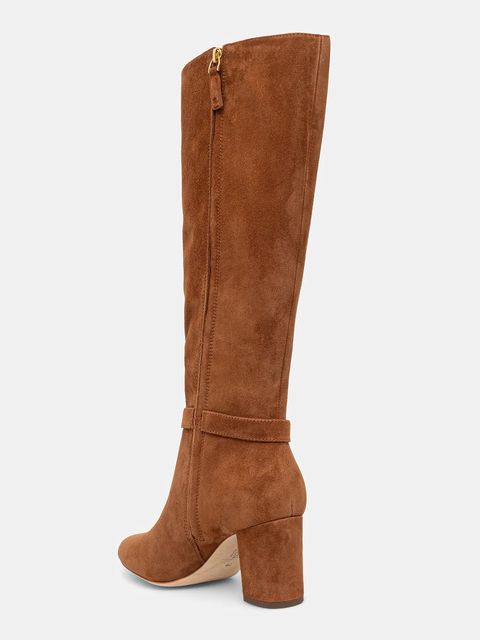 Lauren Ralph Lauren kozaki zamszowe Kellie Tl Hl kolor brązowy na słupku 802967843002