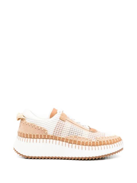 Chloé Nama woven lace-up sneakers - White - zdjęcie produktu nr 1