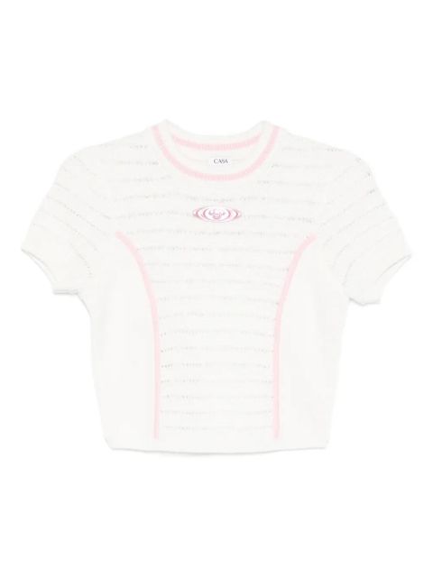 Casablanca trim knit top - White - zdjęcie produktu nr 1