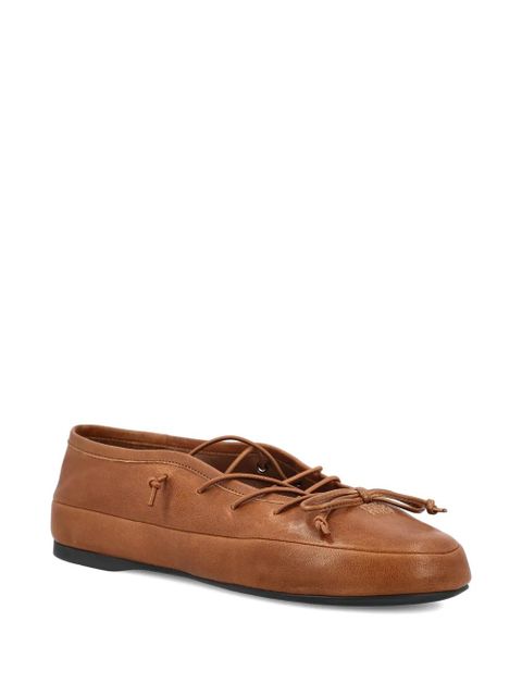 Miu Miu lace-up ballerina shoes - Brown - zdjęcie produktu nr 2