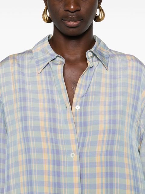 TOTEME plaid-check linen shirt - Purple