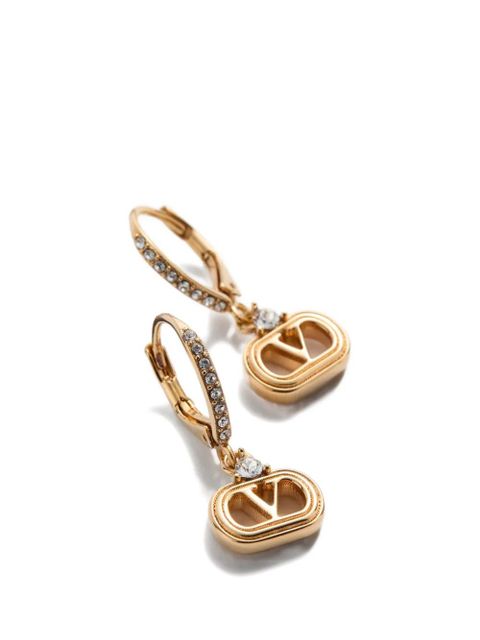 Valentino Garavani ovalette metal and Swarovski® crystal earrings - Gold