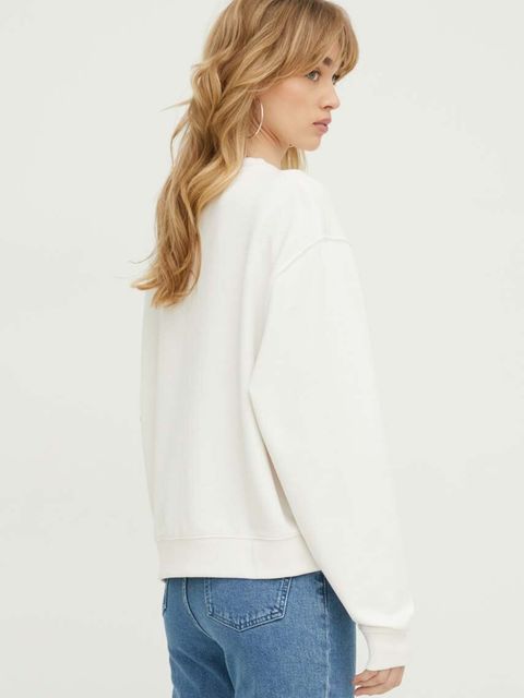 HUGO bluza damska kolor beżowy z nadrukiem 50508524