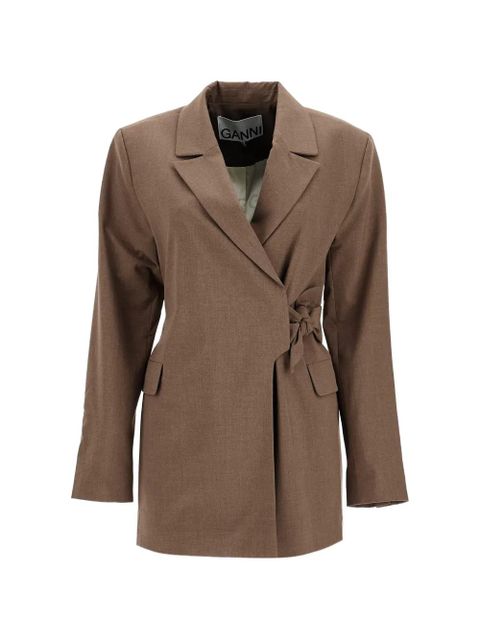GANNI wrap-design blazer - Brown - zdjęcie produktu nr 1