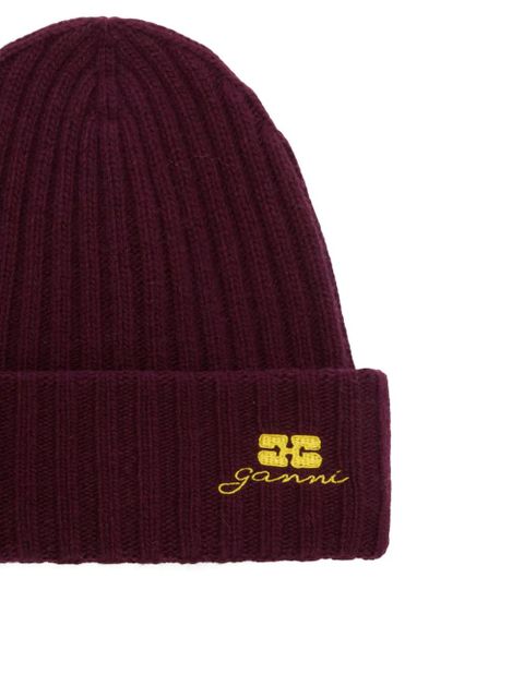 GANNI ribbed beanie - Red - zdjęcie produktu nr 2