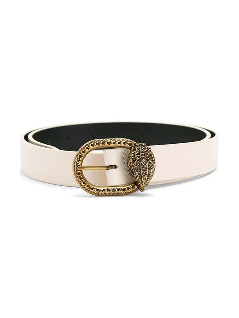 Kurt Geiger London pasek skórzany Mayfair damski kolor beżowy 5257841109 - zdjęcie produktu nr 1