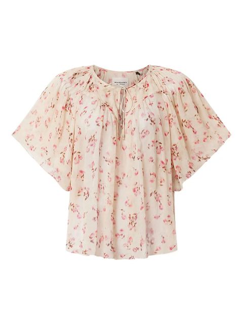 MARANT ÉTOILE Neslya floral-pattern blouse - Neutrals - zdjęcie produktu nr 1