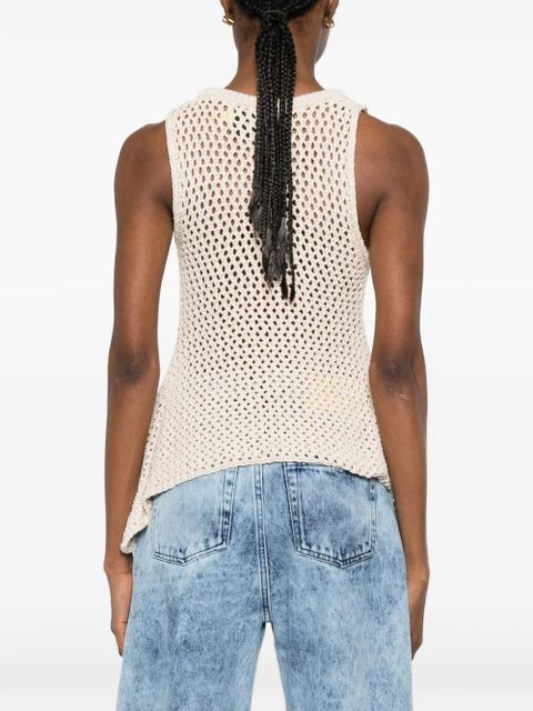 Marques'Almeida flower asymmetric knit top - Neutrals