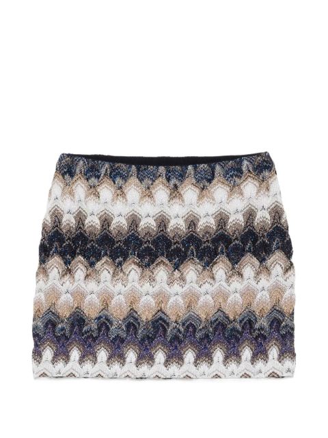Missoni zigzag-knit metallic mini skirt - Blue - zdjęcie produktu nr 1
