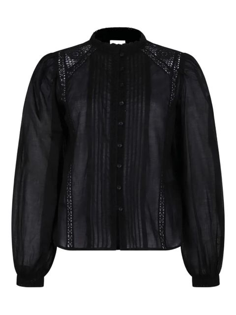 MARANT ÉTOILE lace-insert button shirt - Black - zdjęcie produktu nr 1