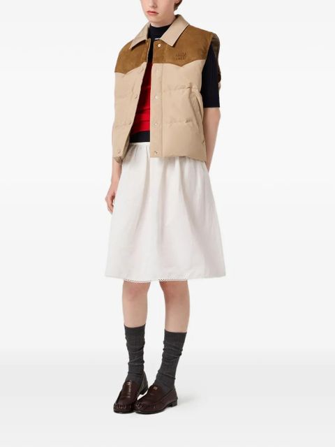 Miu Miu logo-detail vest - Neutrals
