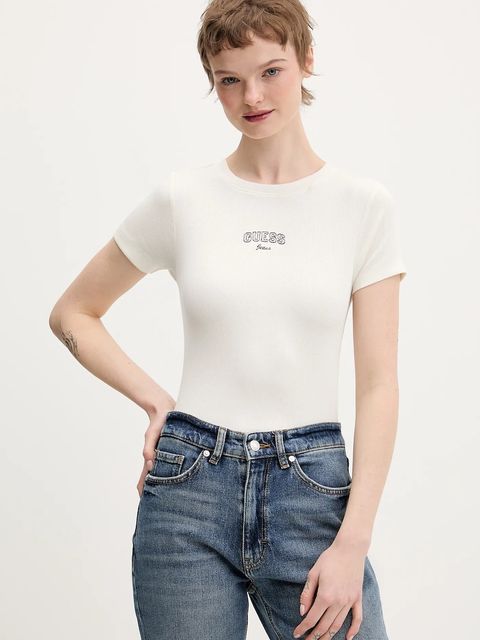 Guess Jeans t-shirt damski kolor beżowy W6RP21 KA0H1 - zdjęcie produktu nr 1