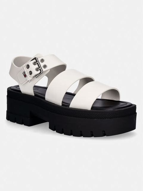Tommy Jeans sandały damskie skórzane TJW STRAPS LEATHER MAX SANDAL - zdjęcie produktu nr 2