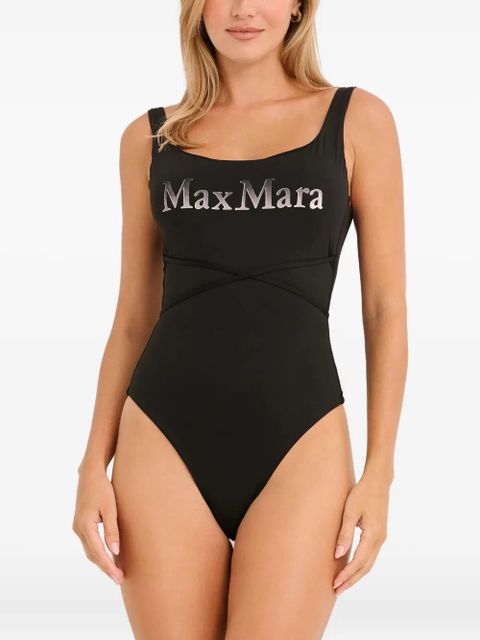 Max Mara Carisma logo-print swimsuit - Black