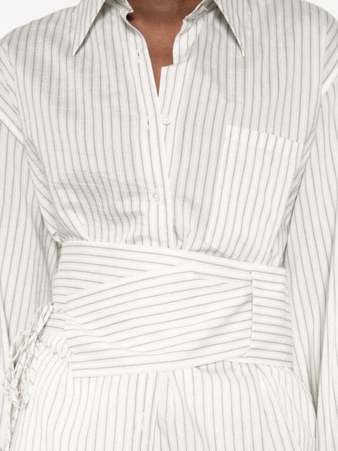 Róhe striped collared shirt - White