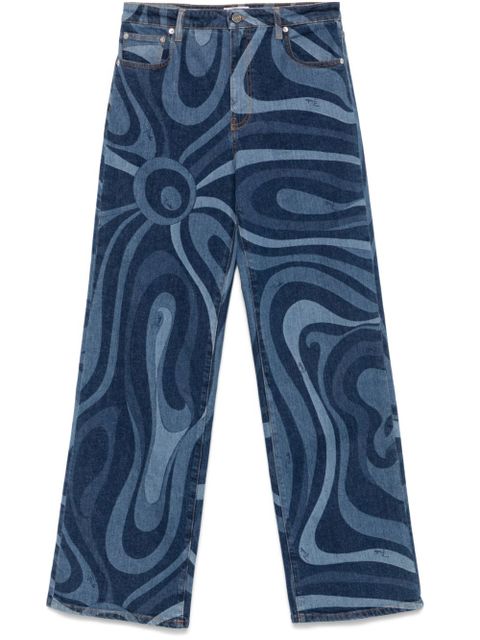 PUCCI Marmo-print jeans - Blue