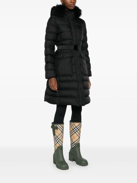Moncler Khloesse trimmed quilted coat - Black