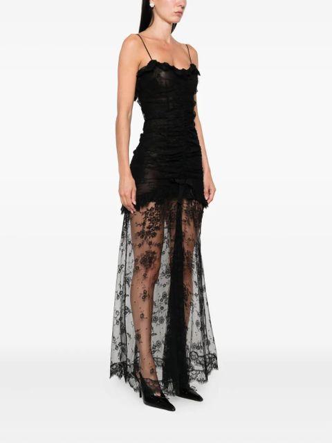 Alessandra Rich lace ruched dress - Black
