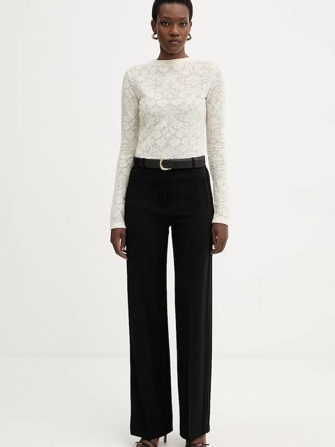 Pinko bluzka z dodatkiem wełny damska kolor beżowy gładka 105697 A2TW