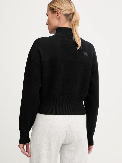 The North Face sweter z dodatkiem wełny damski kolor czarny z golfem NF0A8E79JK31
