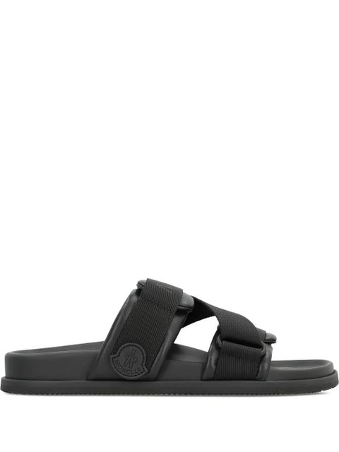 Moncler Mon Summer double-strap leather sandals - Black - zdjęcie produktu nr 1