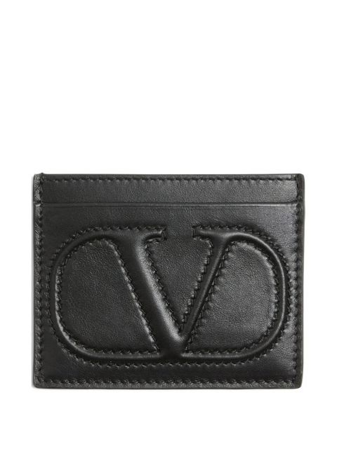 Valentino Garavani VLogo Walk calfskin card holder - Black - zdjęcie produktu nr 1