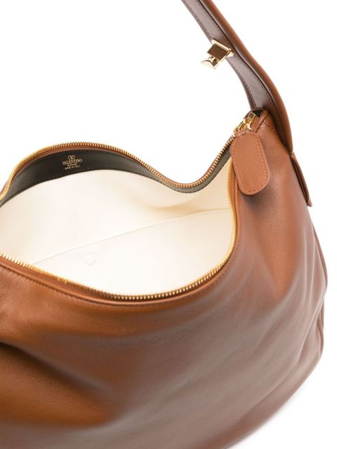 Valentino Garavani VLogo leather shoulder bag - Brown