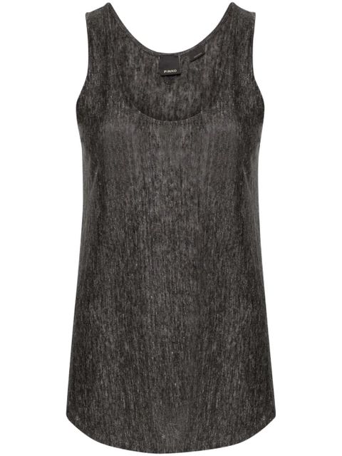 PINKO Cars linen tank top - Black - zdjęcie produktu nr 1