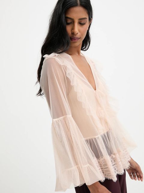 Answear.LAB bluzka damska kolor beżowy gładka - zdjęcie produktu nr 1