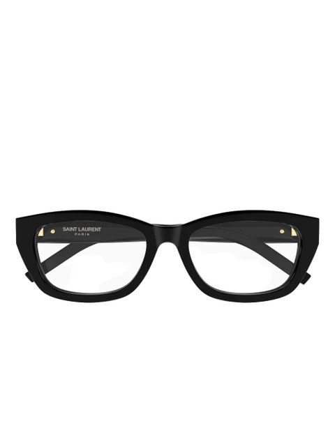 Saint Laurent Eyewear cat-eye logo glasses - Black