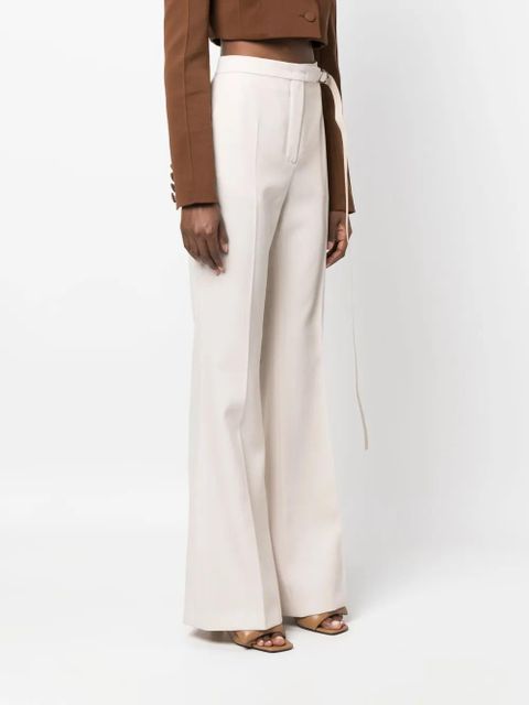 FENDI high-waisted wool flared trousers - Neutrals