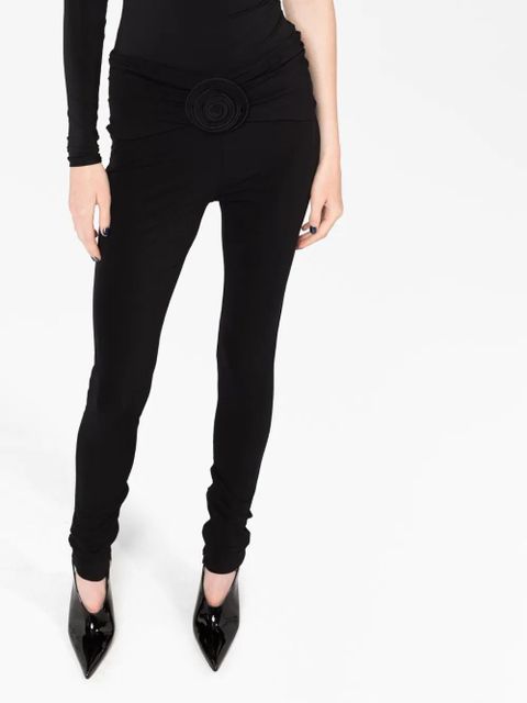 Magda Butrym floral-detail leggings - Black