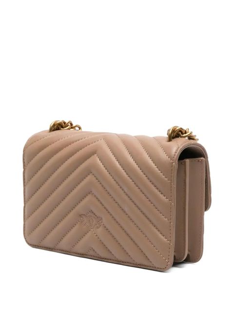 PINKO Love Birds quilted shoulder bag - Brown