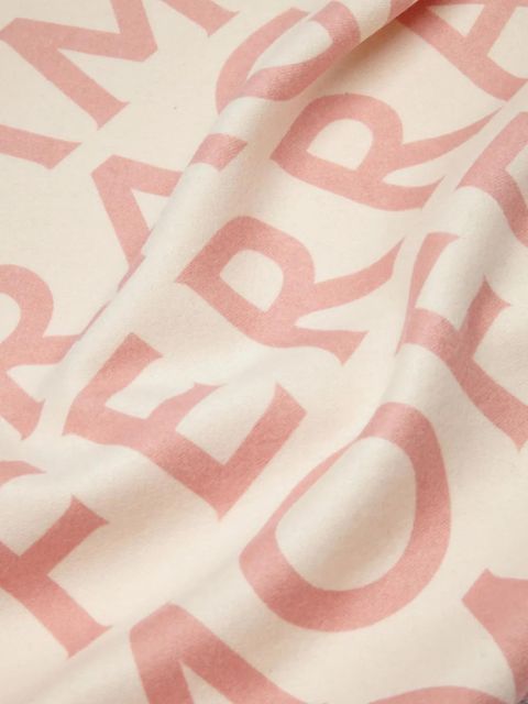 Ferragamo logo intarsia-knit fringed scarf - Neutrals