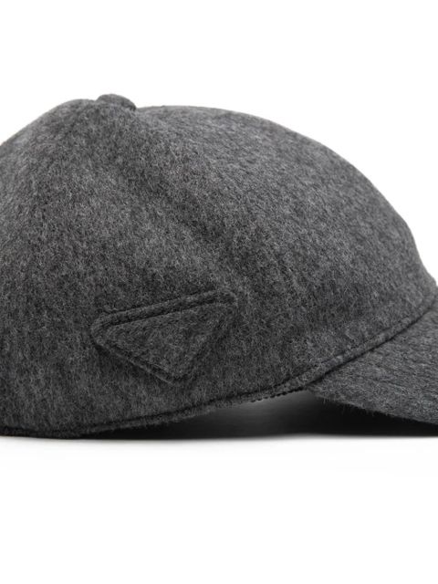 Prada embossed triangle-logo cap - Grey
