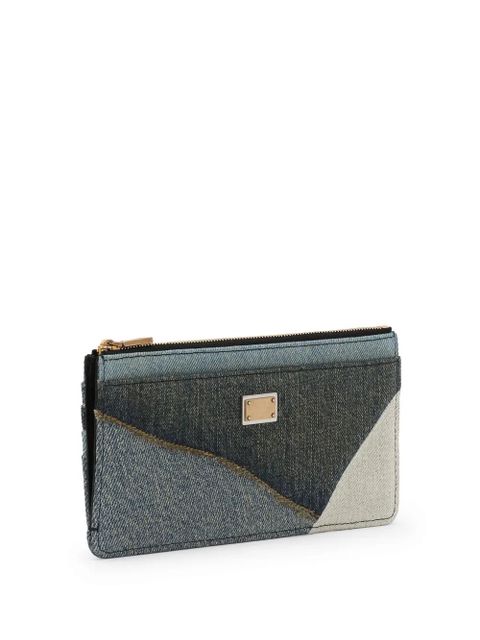 Dolce & Gabbana logo-plaque patchwork wallet - Blue