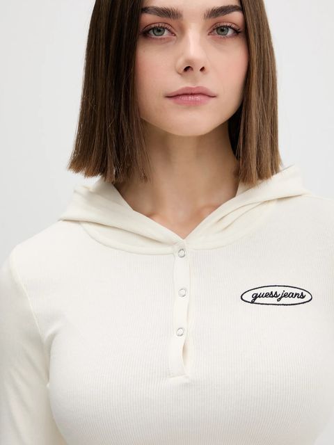 Guess Jeans longsleeve damska kolor kremowy W5YP39 KA0H1