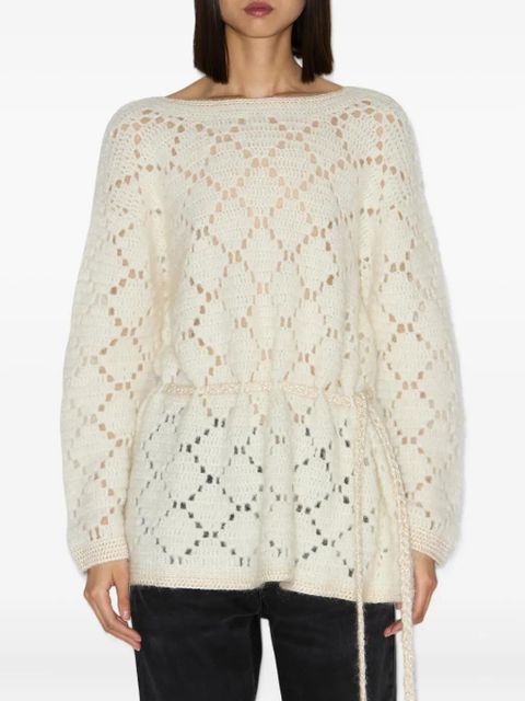 ISABEL MARANT Merida diamond-pattern pullover - Neutrals