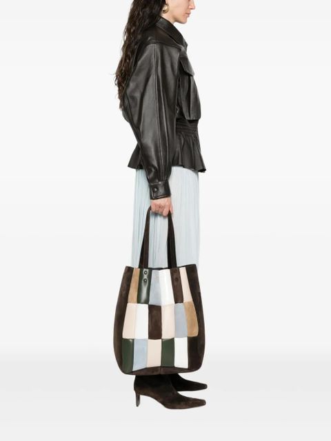 KHAITE Zoe patchwork suede tote bag - Brown - zdjęcie produktu nr 2