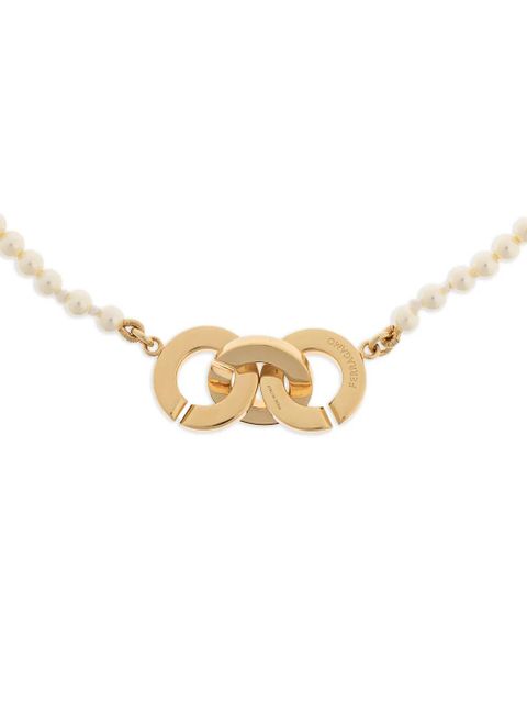 Ferragamo Gancini-detail necklace - Gold