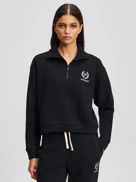 Karl Lagerfeld bluza bawełniana HOTEL KARL damska kolor czarny z aplikacją A3W44008 - zdjęcie produktu nr 1