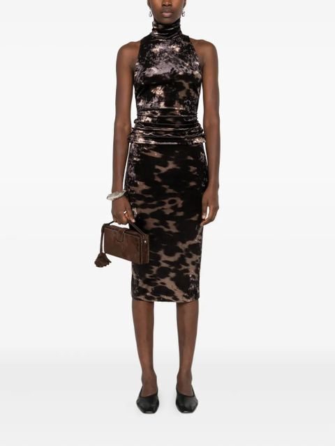 Nanushka velvet print pencil skirt - Black - zdjęcie produktu nr 2