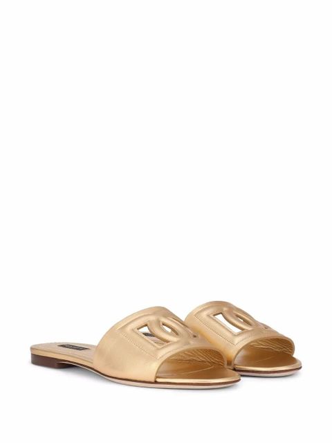 Dolce & Gabbana DG-logo leather sandals - Gold - zdjęcie produktu nr 2