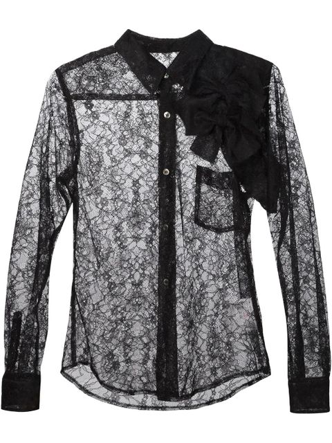 Comme Des Garçons sheer floral lace shirt - Black - zdjęcie produktu nr 2