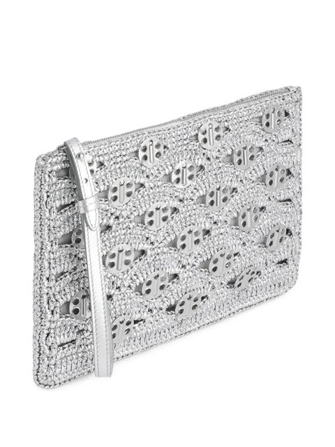 Rabanne raffia clutch bag - Silver
