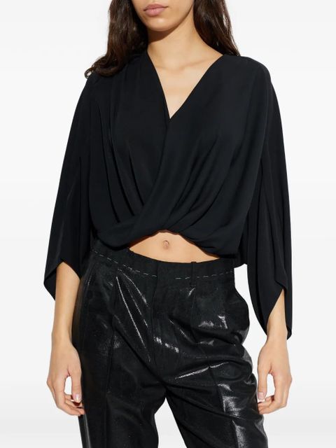 MM6 Maison Margiela twisted V-neck blouse - Black - zdjęcie produktu nr 2
